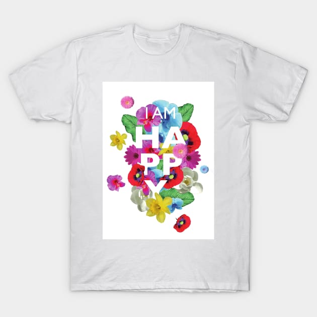 I  AM HAPPY-VORTEX  T-SHIRT T-Shirt by lyricsbyjosie